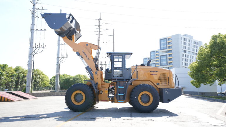 XEMACH wheel loader outside an industrial facility