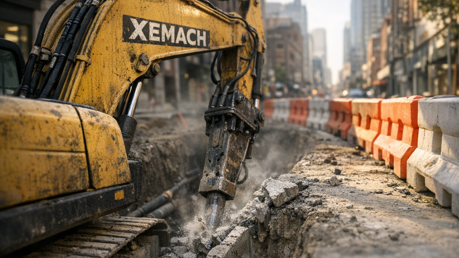 XeMach hydraulic breaker attachment