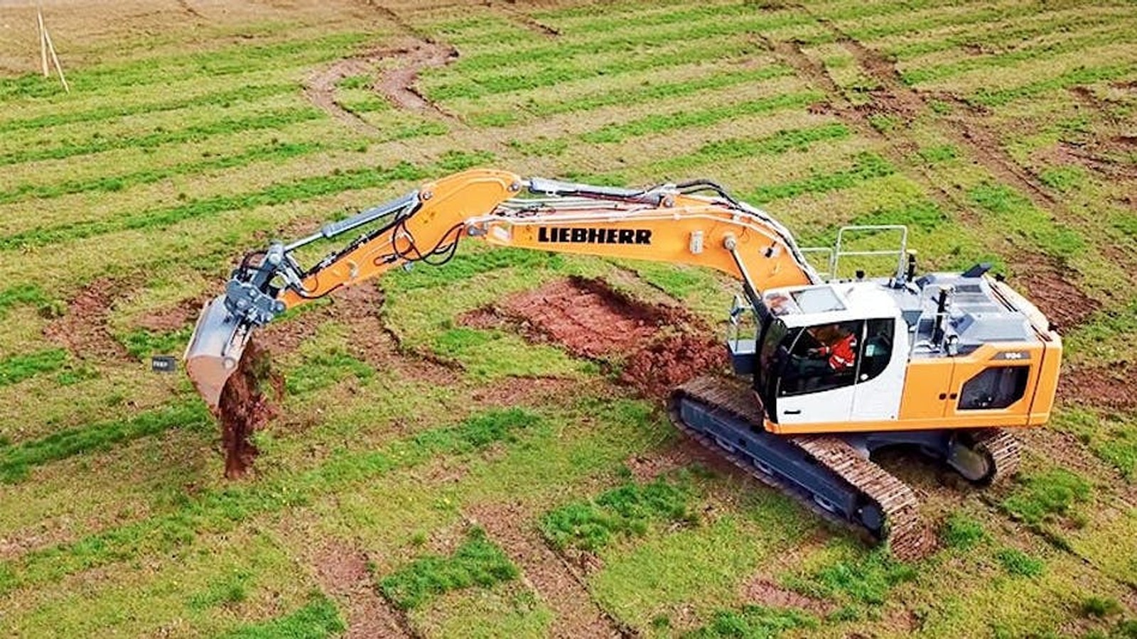 Excavator working on a jobsite