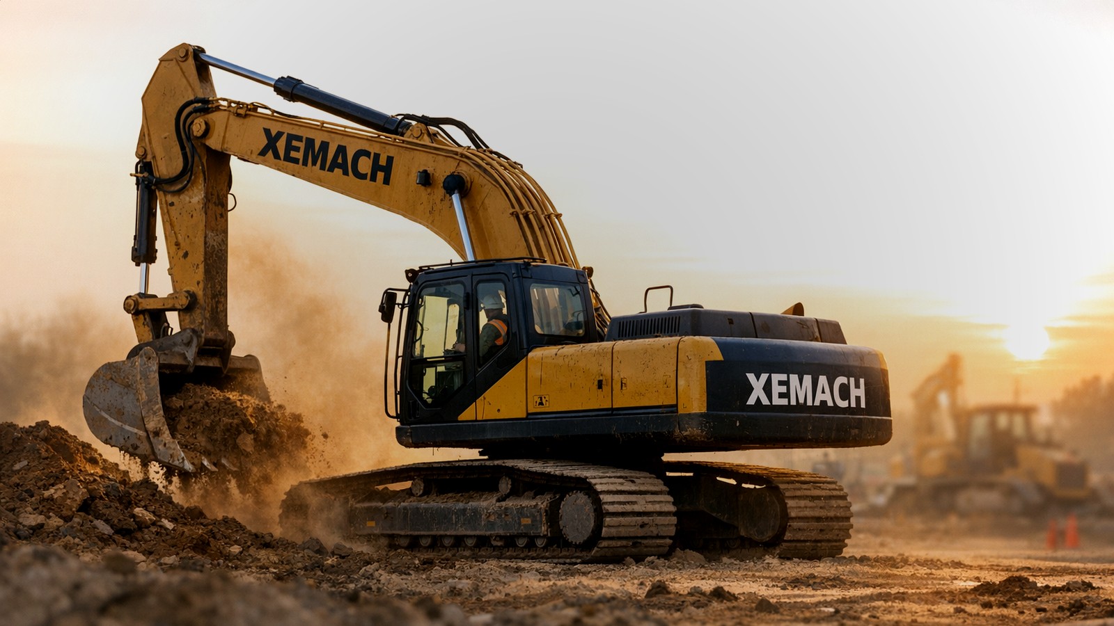 XEMACH excavator on a construction site
