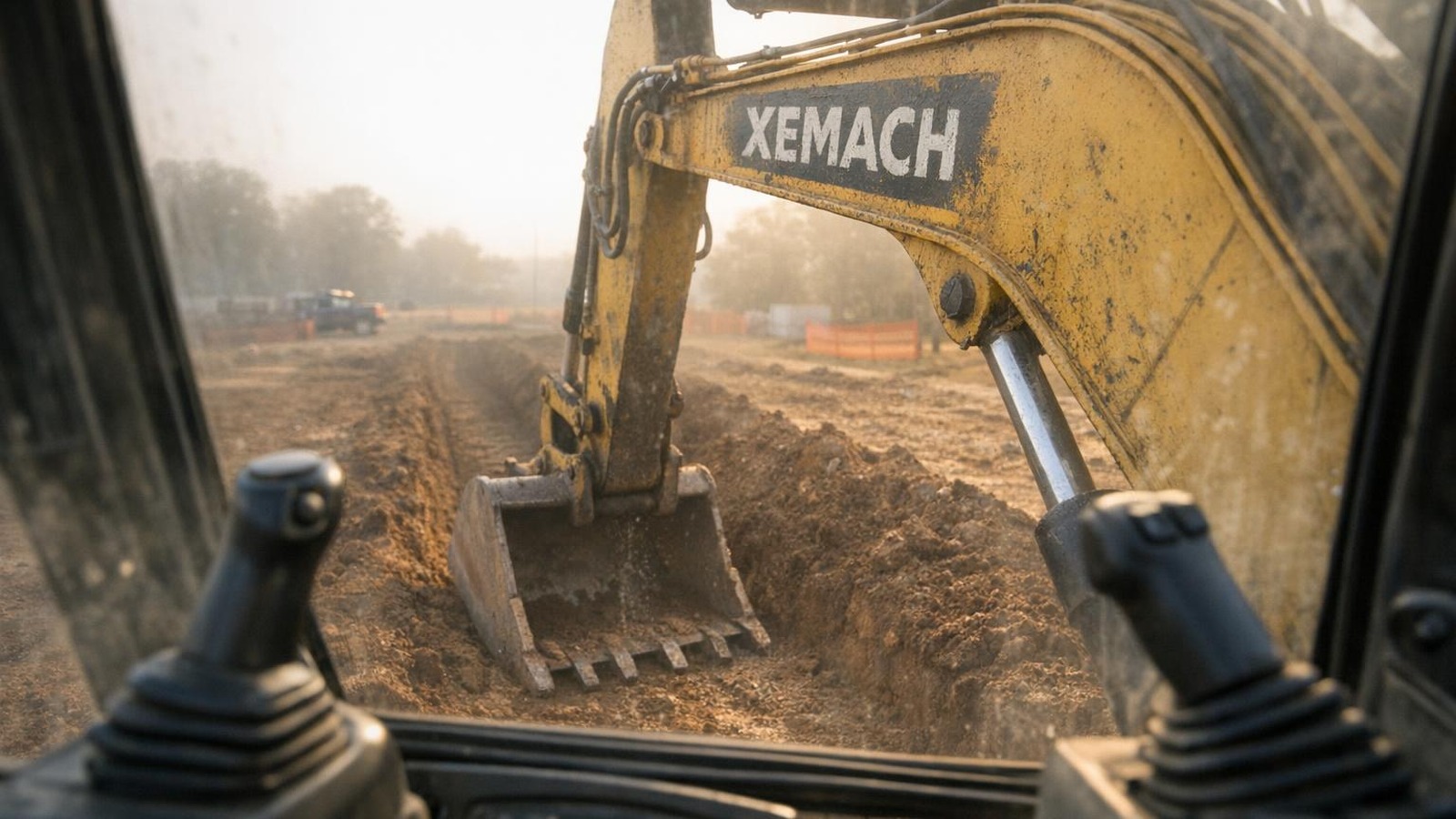 XeMach excavator cab POV