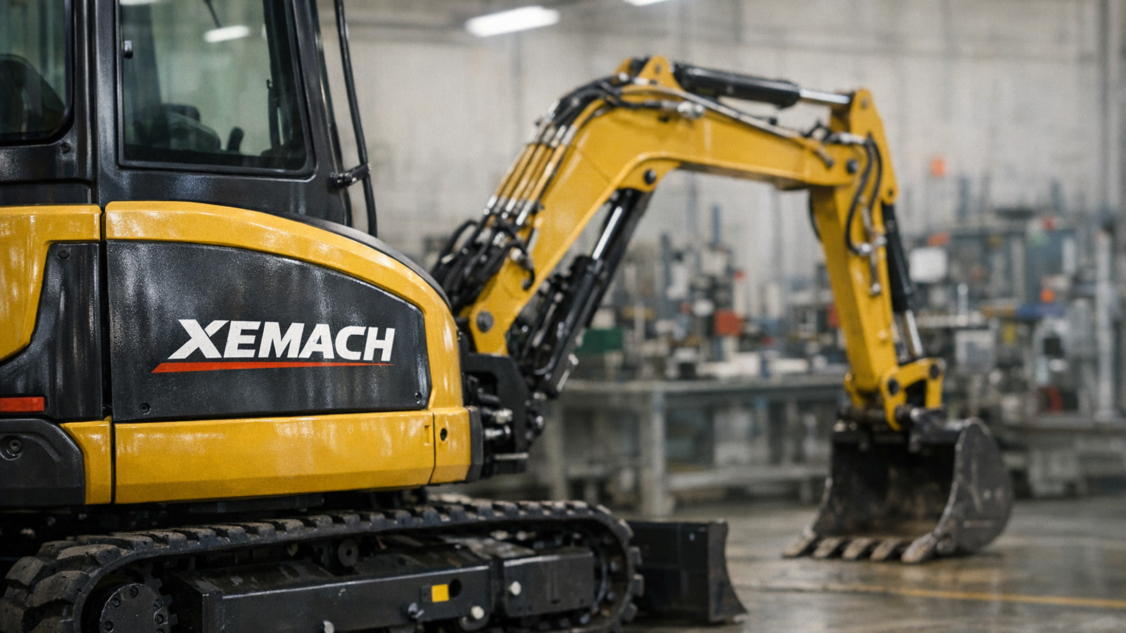 XEMACH mini excavator in factory final inspection area