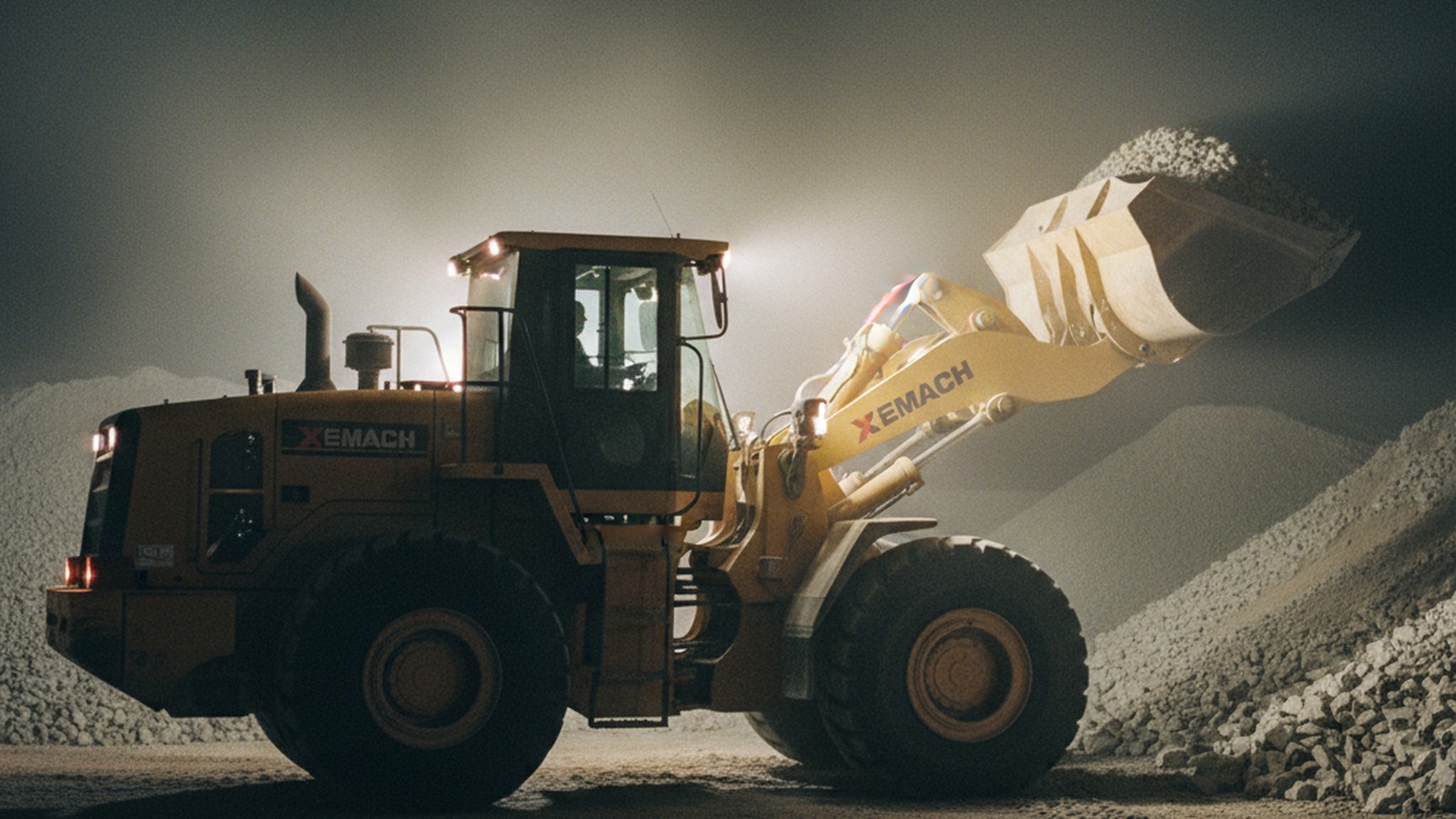Large wheel loader at aggregate site